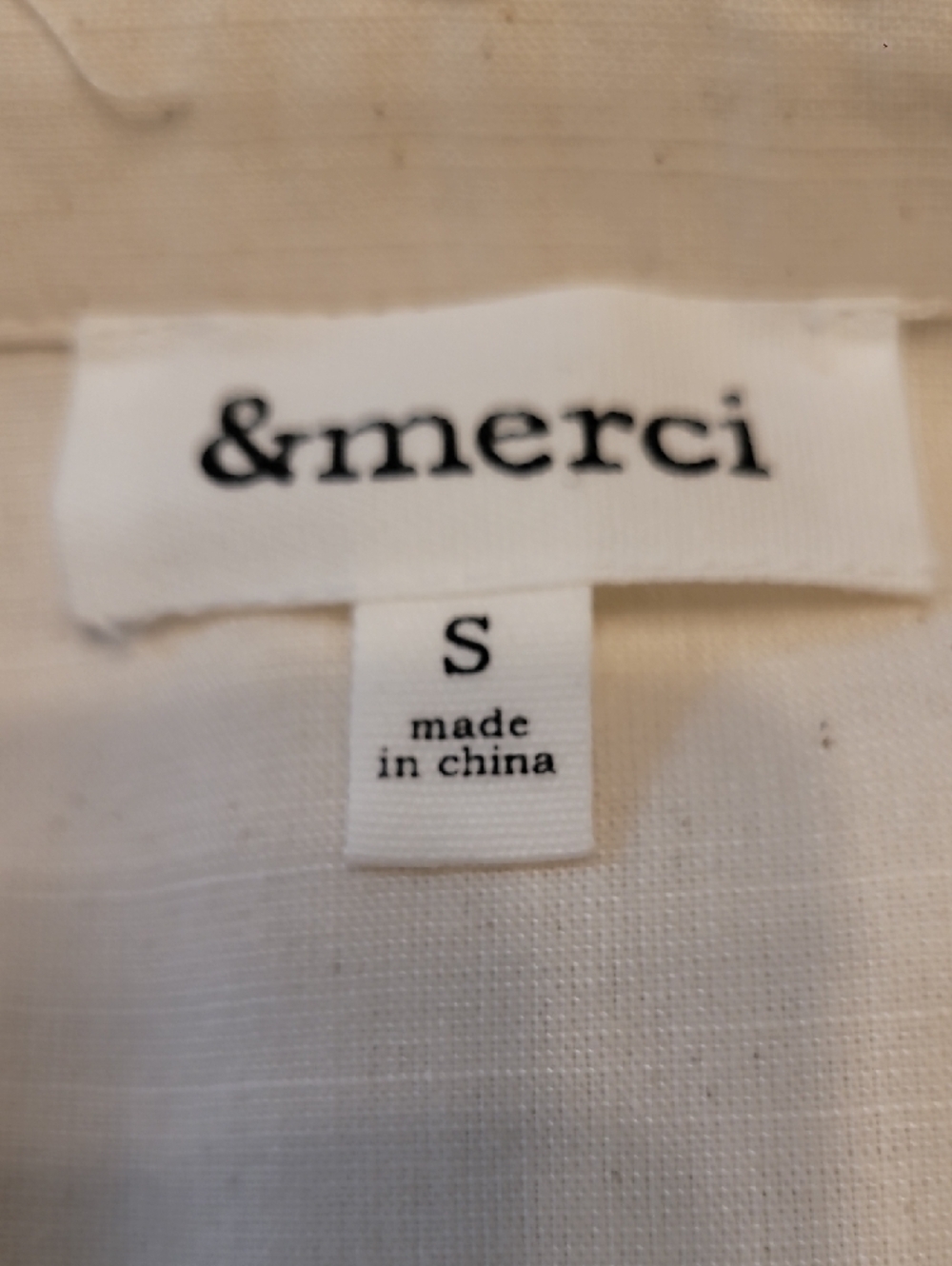 Cream Button-Down Shirt with Navy Embroidery - Picture 2 of 7